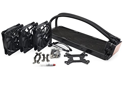Abysm Atlántico 360 - Kit de Refrigeración Líquida 360 mm con Display de Temperatura y RPM, Color Negro