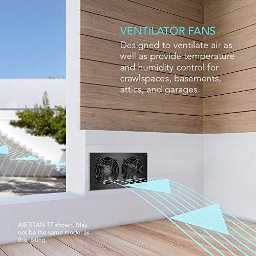 AC Infinity AIRTITAN T7, ventilador de ventilación de 30,5 cm con controlador de humedad de temperatura, para espacio de arrastre, sótano, garaje, ático, hidropónico, tiendas de campaña de cultivo