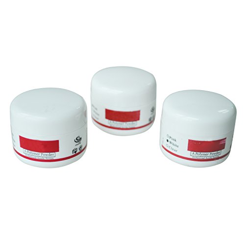 ACAMPTAR 3 Colores DE Unas Polvo Porcelana ACRiLICO Cristal Set