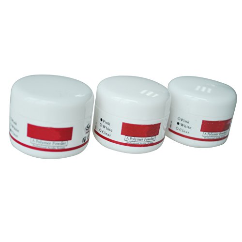 ACAMPTAR 3 Colores DE Unas Polvo Porcelana ACRiLICO Cristal Set