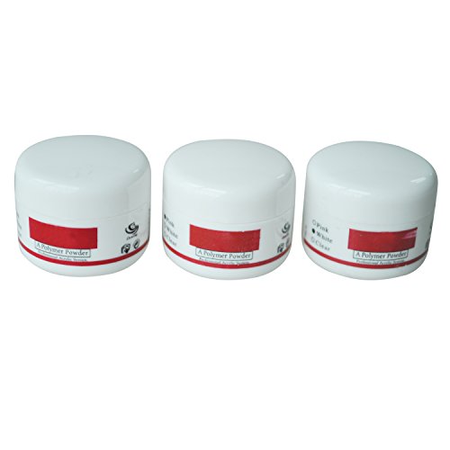 ACAMPTAR 3 Colores DE Unas Polvo Porcelana ACRiLICO Cristal Set