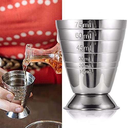 ACAMPTAR Taza De Medición Medidor De Onza Jigger Bar Mezclador De Cócteles Licor Taza De Medición Mojito Medidor Leche Taza De Café De Acero Inoxidable