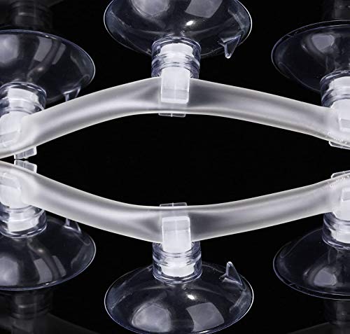 Accesorios de bomba de aire para tanque acuario 34 PCS, 4 m Acuario Tubo, 2 piedras de aire acuario, 2 válvulas de retención y 24 conectores, 6 ventosas, aerolínea bomba de aire estándar de acuario