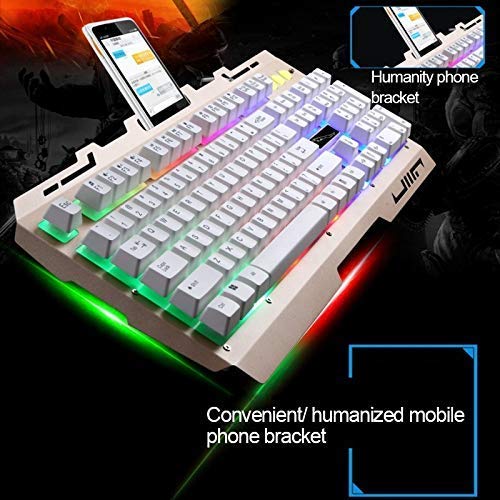 Accesorios for teclados de ordenador, luz de fondo con conexión de cable óptico del juego del ratón y el teclado USB Set, teclado Longitud del cable: 1,35 m, Longitud del ratón del cable: 1,3 m (Color