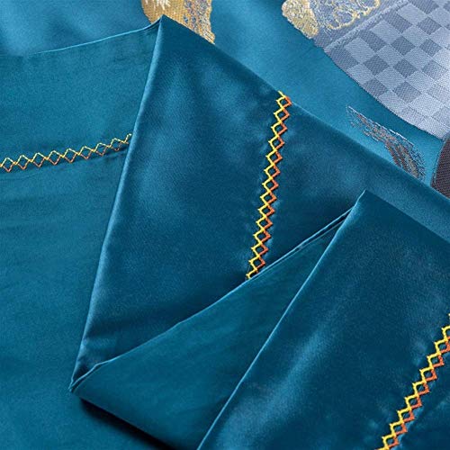 Accesorios para el hogar Juego de cama moderno de 4 piezas Algodón 100S Versión grande de la flor Estilo europeo Ropa de cama Funda de edredón Ropa de cama (Color: 8 Tamaño: Estándar (200X230cm))