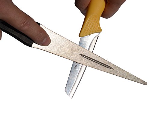 ACCOCO Afilado de Acero diamantado 27cm Diamant-Wetzstahl, Afilador de Cuchillos de Cocina para Chefs Profesionales, Barra de Afilado de Cuchillas