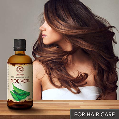 Aceite de Aloe Vera 100ml - Aloe Barbadensis - Brasil - 100% Puro y Natural - Botella de Cristal - Cuidado Intensivo para el Rostro - Cuerpo - Cabello - Masaje - Cosmético para el Cuidado Corporal