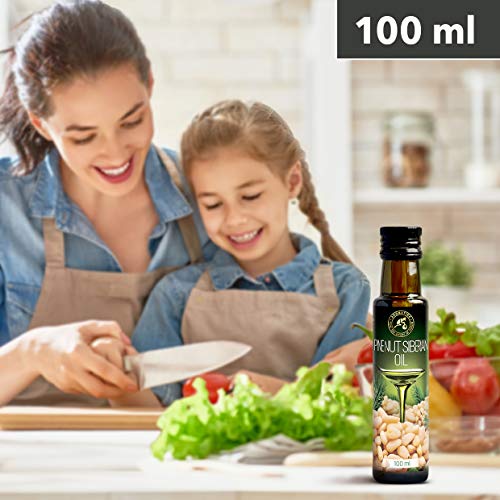Aceite de Cedro Puro 100ml Extra Virgin - Prensado en Frío - 100% Puro & Natural Aceite de Nuez de Pino de Cedro Siberiano - Aceite de Nueces de Cedro - Cedar Nuts Oil - Botella de Vidrio