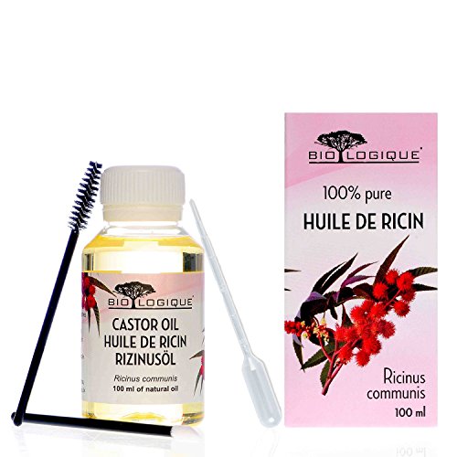 Aceite de ricino - Aceite pureza 100% prensado en frío - Estimula el crecimiento del cabello, las pestañas y las cejas, refuerza las uñas - con kit de aplicador de tratamiento - 100 ml