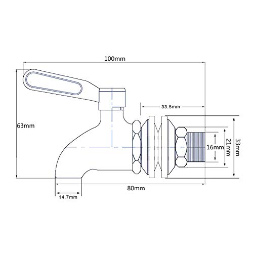 Acero Inoxidable 304 Grifo Dispensador de bebidas cerveza agua vino zumo café, repuesto espiga 16mm