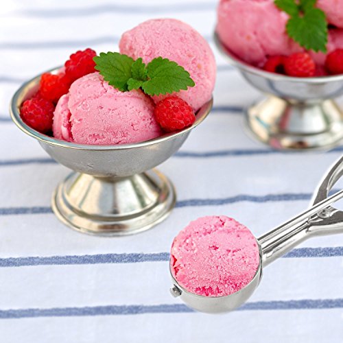 Acero Inoxidable Hielo Crema Scoop con Disparador para Galletas Frutas, Cocina Acero Cucharada del Helado de Acero (Small)
