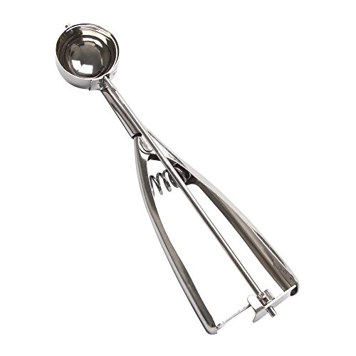 Acero Inoxidable Hielo Crema Scoop con Disparador para Galletas Frutas, Cocina Acero Cucharada del Helado de Acero (Small)