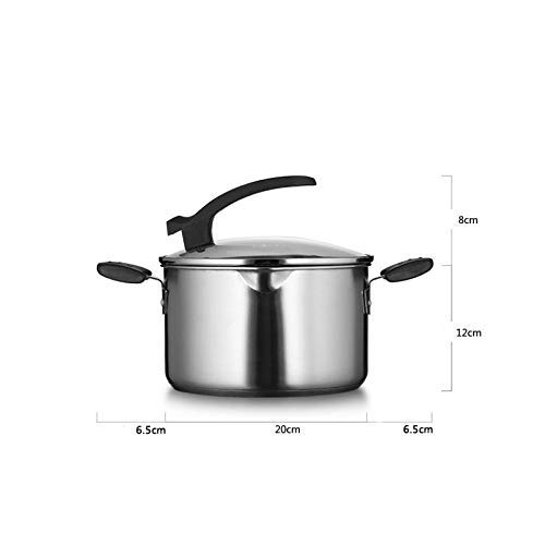 Acero inoxidable Todos los días Pan con tri-capa base, Chefrsquo; s horizontal con tapa de vidrio, recubierto de silicona mango ergonómico Loop, multipropósito Menú del Mayordomo con tapa, cacerola de