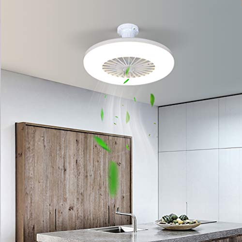 ACHNC Ventilador de Techo Pequeño Con Luz, 36W Moderna Simple LED Lámpara de Techo Con Ventilador Para Dormitorio Balcón Baño Cocina Restaurante Estudio Infantil Iluminación, E27