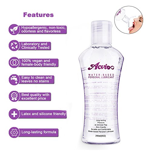 ACVIOO Gel Lubricante Anal Íntimo a Base de Agua Lubricantes Sexuales Natural a Larga Duración Sin Paraben Fragancia - 240ml