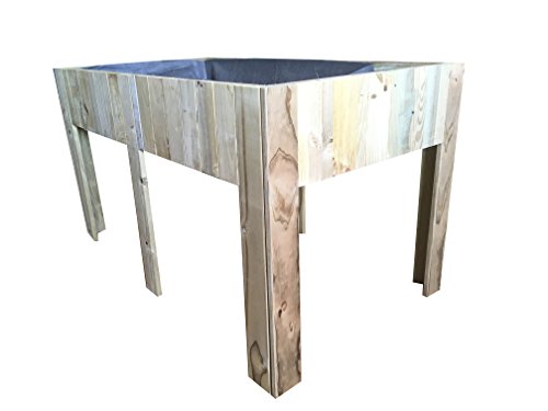 AD servicios Mesa de Cultivo Grande (Huerto Urbano) de Madera tratada 150x80x80 cm