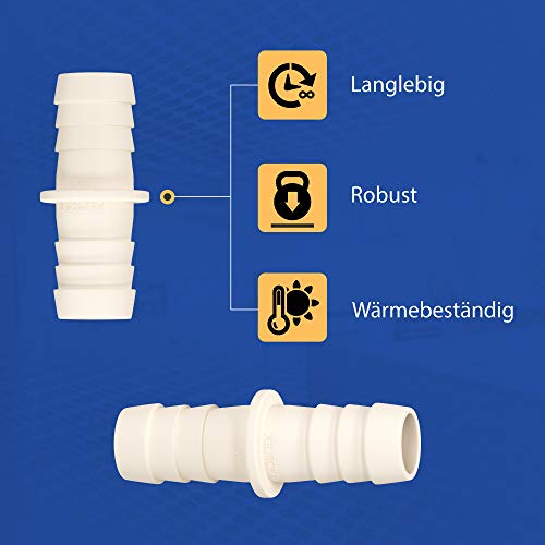 Adaptador de manguera de desagüe de plástico para lavadora lavavajillas por ambos lados – 17/17 mm de diámetro