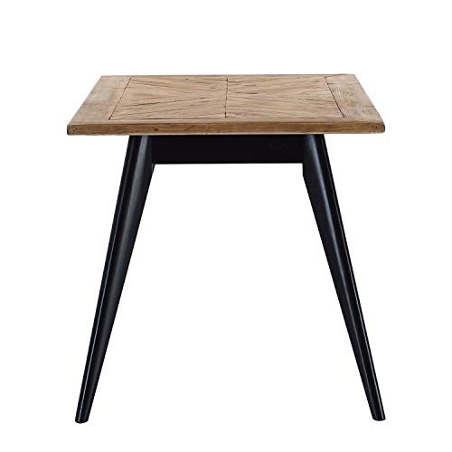 Adec -  Pixie, Mesa de Comedor, Mesa de Salon o Cocina, Acabado en Pino Reciclado y Patas de Madera en Color Negro, Medidas: 140 cm (Largo) x 80 cm (Alto) x 76 cm (Fondo)