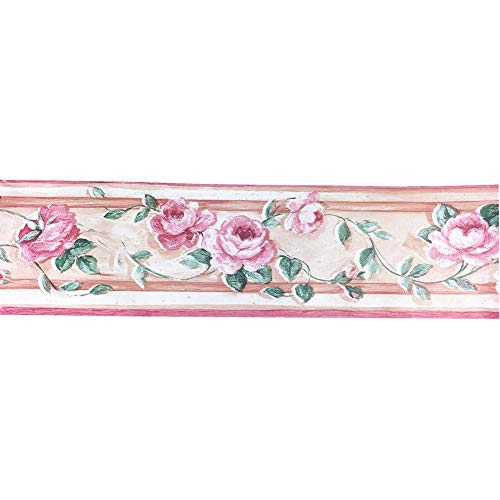 Adhesivo decorativo para pared con diseño de flores, color rosa, para baño, cocina, techo, azulejos de salpicadura, impermeable, extraíble 10 cm por 10 metros