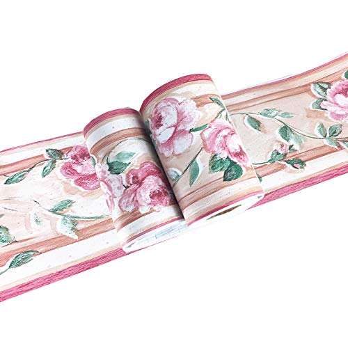 Adhesivo decorativo para pared con diseño de flores, color rosa, para baño, cocina, techo, azulejos de salpicadura, impermeable, extraíble 10 cm por 10 metros