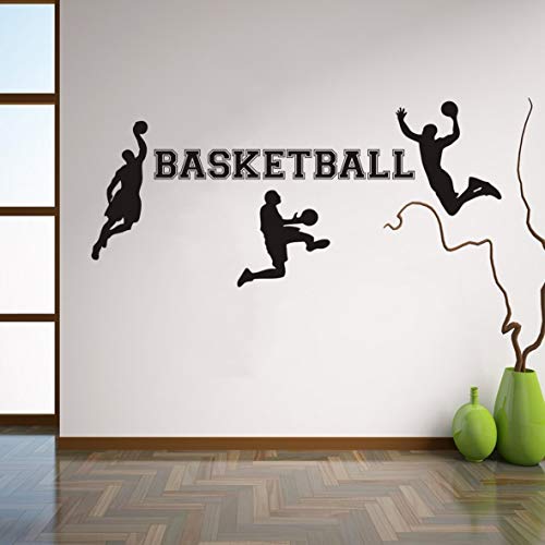 Adhesivo decorativo para pared de habitación de niños, diseño de jugador de baloncesto, extraíble