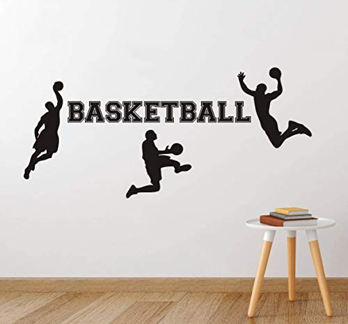 Adhesivo decorativo para pared de habitación de niños, diseño de jugador de baloncesto, extraíble