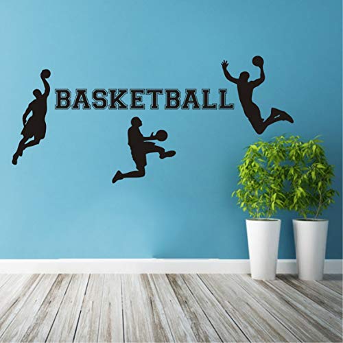 Adhesivo decorativo para pared de habitación de niños, diseño de jugador de baloncesto, extraíble
