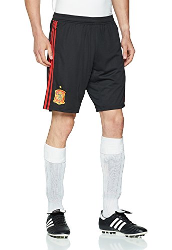 adidas FEF TR SHO Pantalón Corto Entrenamiento Federación Española de Fútbol, Hombre, Negro/Rojo, M