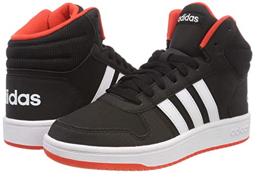 Adidas Hoops Mid 2.0 K, Zapatillas Altas Unisex Niños, Negro (Core Black/Footwear White/Hi/Res Red 0), 35 EU