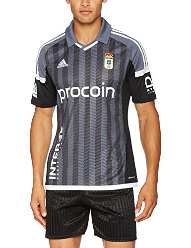 adidas Moro Jsy V Real Oviedo Fc, Camiseta Oficial 2ª equipación / Away Shirt 16/17 Hombre, Negro (Negro/Plomo), S