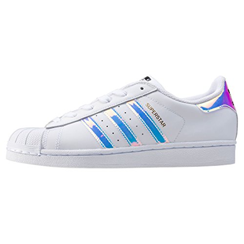 adidas Superstar J, Zapatillas Unisex Niños, Blanco (Footwear White/Footwear White/Metallic Silver-Solid 0), 37 1/3 EU