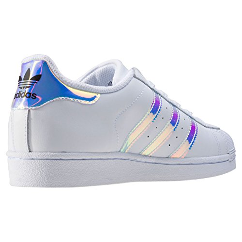 adidas Superstar J, Zapatillas Unisex Niños, Blanco (Footwear White/Footwear White/Metallic Silver-Solid 0), 37 1/3 EU