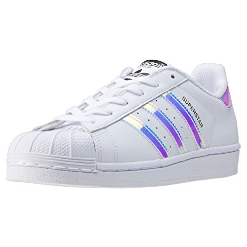 adidas Superstar J, Zapatillas Unisex Niños, Blanco (Footwear White/Footwear White/Metallic Silver-Solid 0), 37 1/3 EU