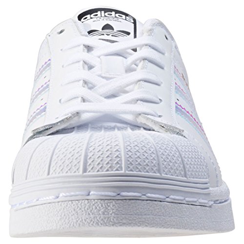 adidas Superstar J, Zapatillas Unisex Niños, Blanco (Footwear White/Footwear White/Metallic Silver-Solid 0), 37 1/3 EU