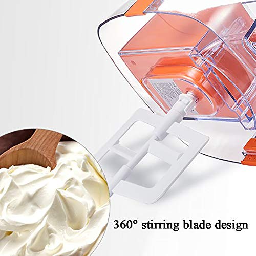 Admir Eléctrico Máquina para Hacer Helados con Congelador Incorporado,Soft Máquina De Helados Domésticos Niños,Pequeño Máquina para Hacer Hielo Contraparte Naranja
