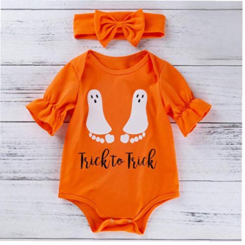 Adore store Halloween del Mono del bebé bebé de la Historieta Impresa Cuerno Manga Body Ropa Creativo de Halloween del Mono Precioso para bebé 73cm 1Ponga Amarillo