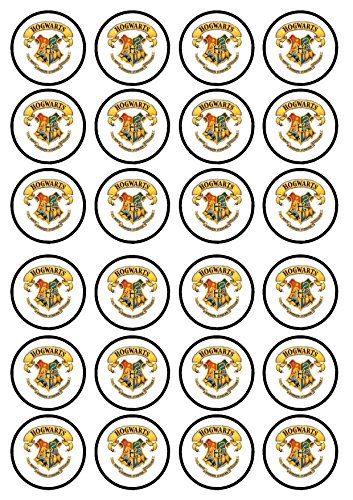 Adornos decorativos de calidad edulcorados con vainilla para tartas, comestibles, con escudo de Hogwarts
