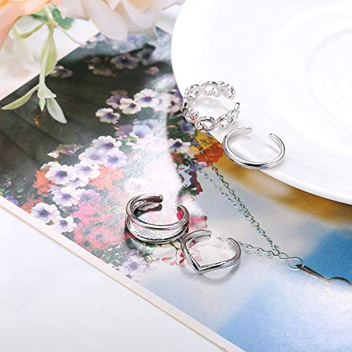 Adramata 10Pcs Anklets Toe Rings Set para Mujeres Playa Tobillera Pulsera Joyería Tobillera Set Ajustable Open Toe Ring