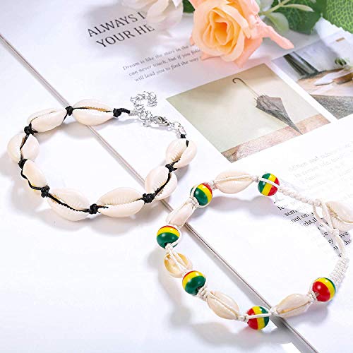Adramata 10Pcs Anklets Toe Rings Set para Mujeres Playa Tobillera Pulsera Joyería Tobillera Set Ajustable Open Toe Ring