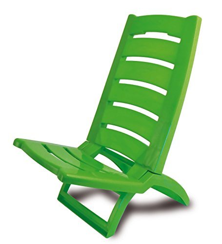 ADRIATIC 289/V - Silla de Playa Plegable de plástico para Piscina o Playa, Color Verde y Rojo, Juego de 1