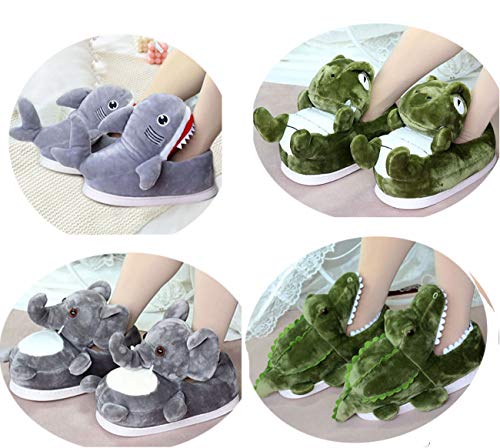 Adulto Unisex Invierno cálido Zapatillas de Animales de Felpa, Suave Animal Acogedor Peinado Corto toallita de Felpa Botines,35-38,Buffalo