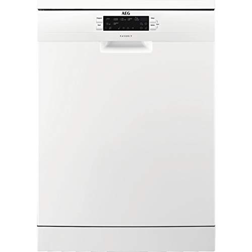 AEG FFB63700PW Lavavajillas AirDry 15 cubiertos, Display LCD, Clase A+++, Desconexión automática, 7 programas a 5 temperaturas, Tercera bandeja para cubiertos, Motor Inverter, 44 dBA, Blanco, 60 cm