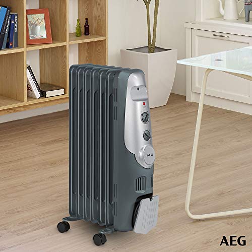 AEG RA 5520 - Radiador de aceite, 1500 W, 7 elementos, termostato, 3 niveles de potencia