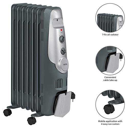 AEG RA 5520 - Radiador de aceite, 1500 W, 7 elementos, termostato, 3 niveles de potencia
