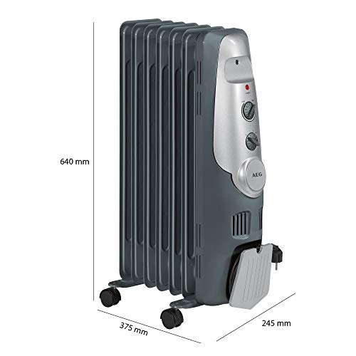 AEG RA 5520 - Radiador de aceite, 1500 W, 7 elementos, termostato, 3 niveles de potencia