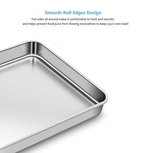 AEMIAO Bandeja para Horno, Antiadherente Acero Inox Bandeja de Horno Rectangular, 3PCS