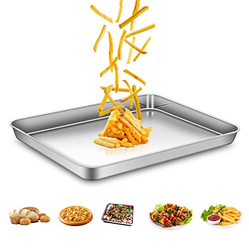AEMIAO Bandeja para Horno, Antiadherente Acero Inox Bandeja de Horno Rectangular, 3PCS