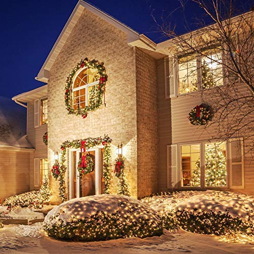 Aerb Guirnalda Luz Exterior Solar, 2 Pack Cadena de Luces 15M 150 LED, Panel Solar de 85X85mm, Impermeable Iluminación Decoración para Árbol en Jardín, Navidad, Fiesta, Patio, Celebración, Casa