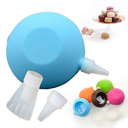 Aeromdale 1 x Silicona Macaron Cake Decomax Decomax Decoración Pluma + 3 Boquillas Set Kit Herramienta de Hornear