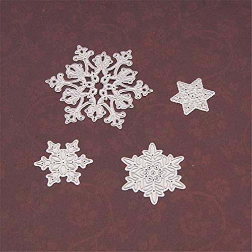 Aeromdale Scrapbooking Troqueles de corte 4 unids Copo de nieve de Navidad Troqueles de corte Plantillas de troquelado DIY Papel Álbum de tarjetas Craft Pequeños objetos prácticos